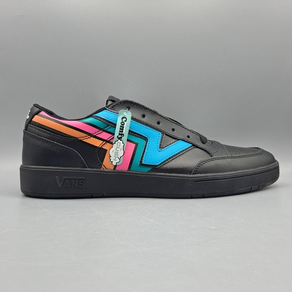 New Vans Lowland CC Fader Black with Multi Color Flying V Stripes Men's Size 12 - Picture 2 of 8